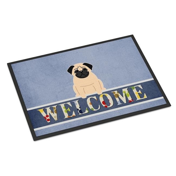 Carolines Treasures Carolines Treasures BB5589MAT 18 x 27 in. Pug Fawn Welcome Indoor or Outdoor Mat BB5589MAT - main